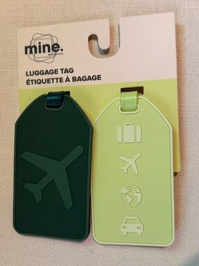 New Mint & Dark Green Silicone Luggage Tag Set